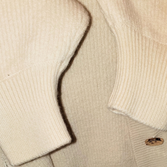 The Kooples Rib Merino Wool Cardigan in Cream - Picture 15 of 16